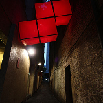 Piezas de Tetris en una callejuela de Sidney